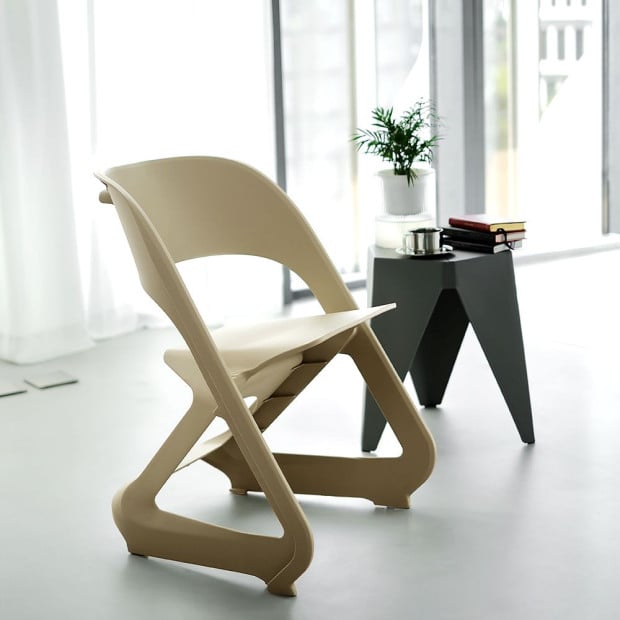 Set of 4 Dining Chairs Office Lounge Seat Stackable Plastic Beige Image 6