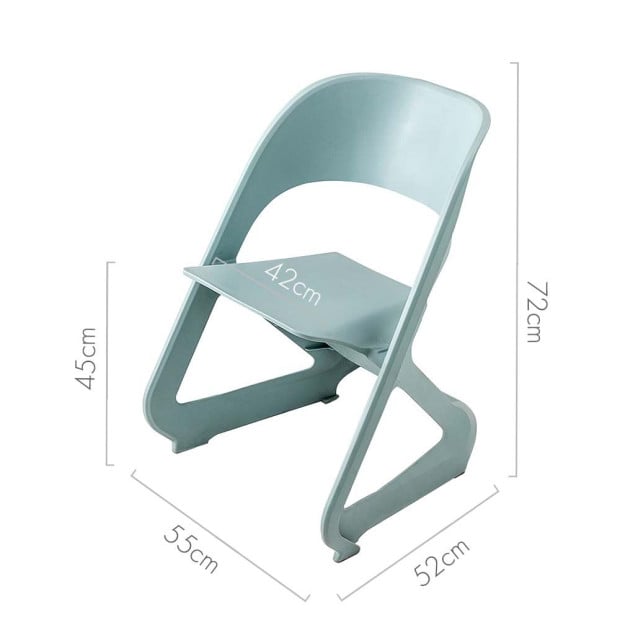 Set of 4 Dining Chairs Office Lounge Seat Stackable Plastic Blue Image 2