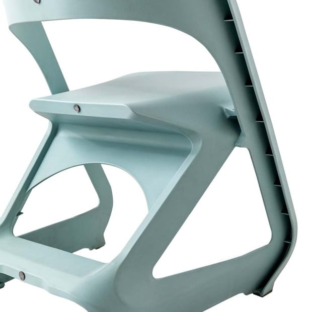 Set of 4 Dining Chairs Office Lounge Seat Stackable Plastic Blue Image 4