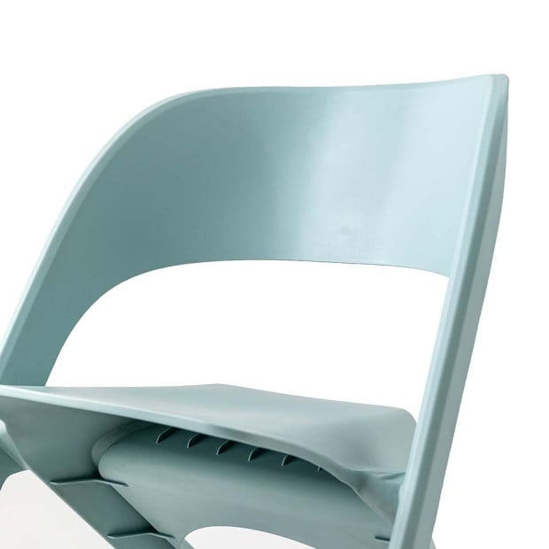 Set of 4 Dining Chairs Office Lounge Seat Stackable Plastic Blue Image 5
