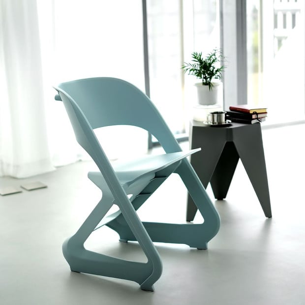 Set of 4 Dining Chairs Office Lounge Seat Stackable Plastic Blue Image 6