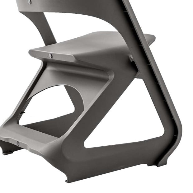Set of 4 Dining Chairs Office Lounge Seat Stackable Plastic Grey Image 4