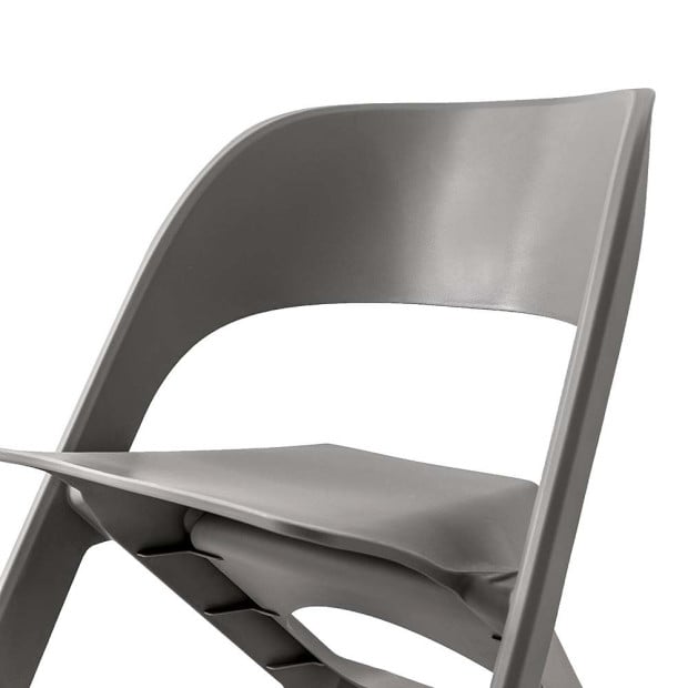 Set of 4 Dining Chairs Office Lounge Seat Stackable Plastic Grey Image 5