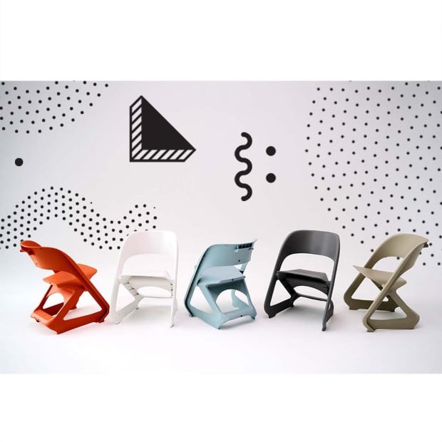 Set of 4 Dining Chairs Office Lounge Seat Stackable Plastic Grey Image 7