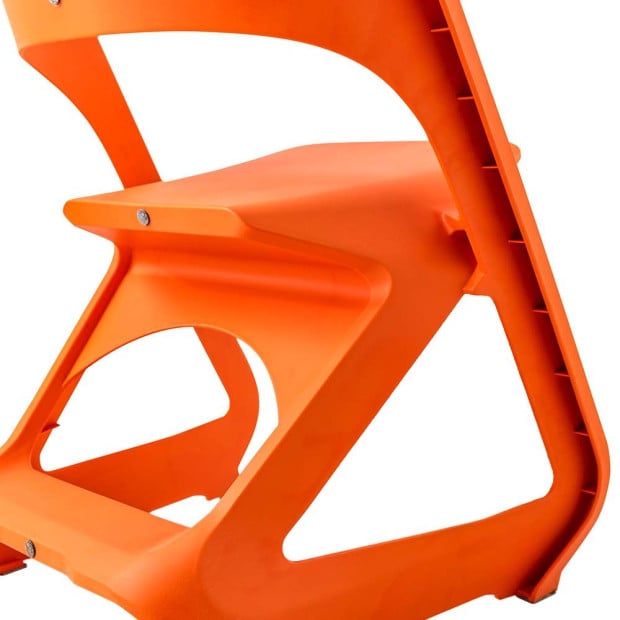Set of 4 Dining Chairs Office Lounge Seat Plastic Leisure Orange Image 4
