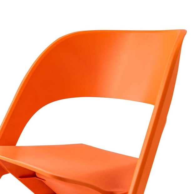Set of 4 Dining Chairs Office Lounge Seat Plastic Leisure Orange Image 5