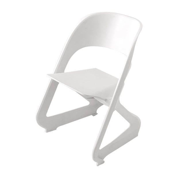 Set of 4 Dining Chairs Office Cafe Lounge Seat Stackable Plastic White