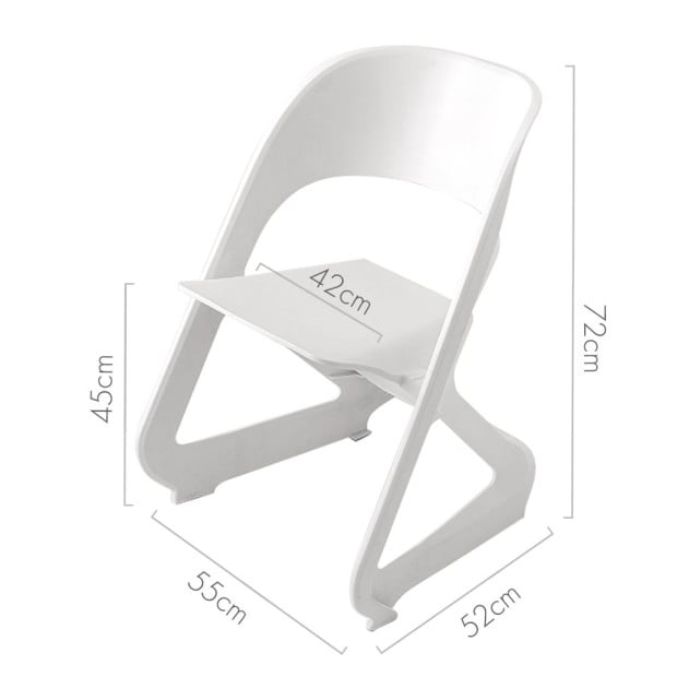 Set of 4 Dining Chairs Office Cafe Lounge Seat Stackable Plastic White Image 2