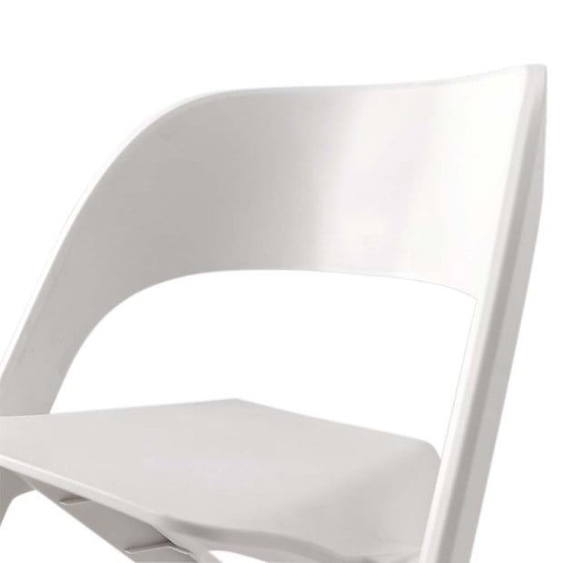 Set of 4 Dining Chairs Office Cafe Lounge Seat Stackable Plastic White Image 5