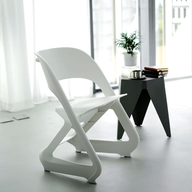 Set of 4 Dining Chairs Office Cafe Lounge Seat Stackable Plastic White Image 6