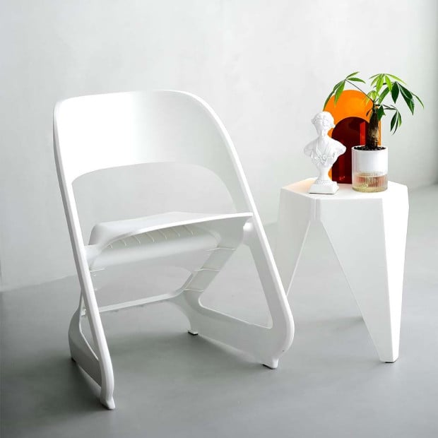 Set of 4 Dining Chairs Office Cafe Lounge Seat Stackable Plastic White Image 8