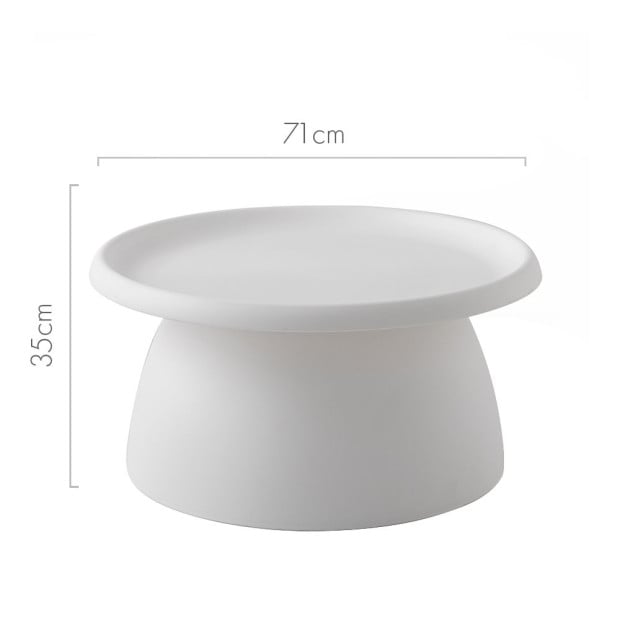 Coffee Table Mushroom Nordic Round Large Side Table 70CM White Image 2