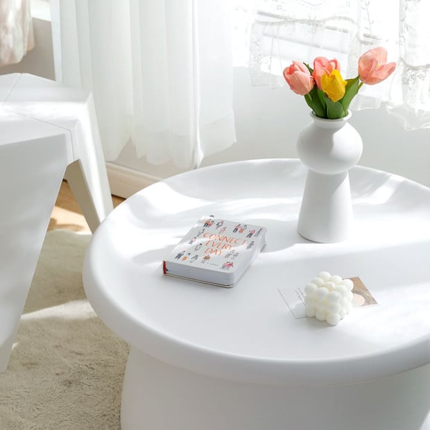 Coffee Table Mushroom Nordic Round Large Side Table 70CM White Image 6