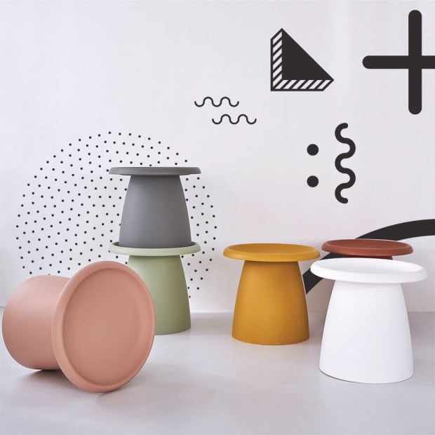 Coffee Table Mushroom Nordic Round Small Side Table 50CM Green Image 8
