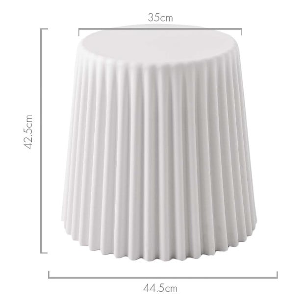 Set of 2 Cupcake Stool Plastic Stacking Chair Outdoor Indoor White Image 2