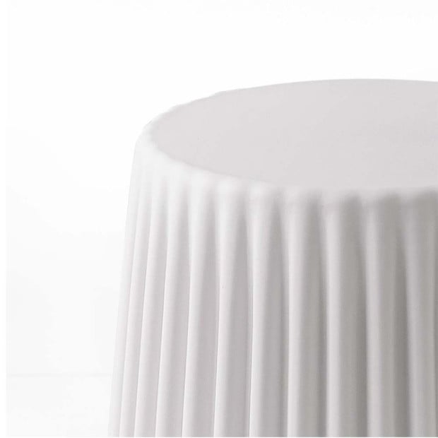 Set of 2 Cupcake Stool Plastic Stacking Chair Outdoor Indoor White Image 4