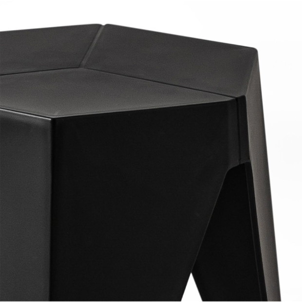 Set of 2 Puzzle Stool Plastic Stacking Chair Outdoor Indoor Black Image 5