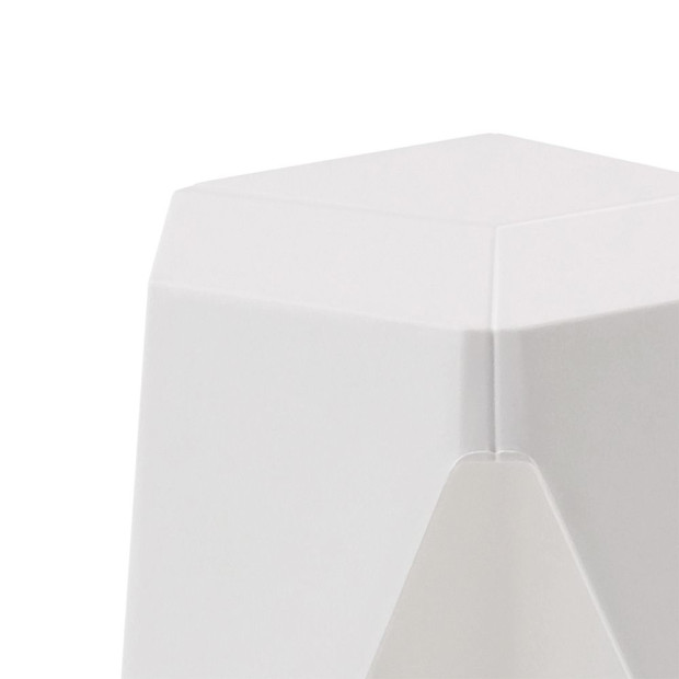 Set of 2 Puzzle Stool Plastic Stacking Chair Outdoor Indoor White Image 4