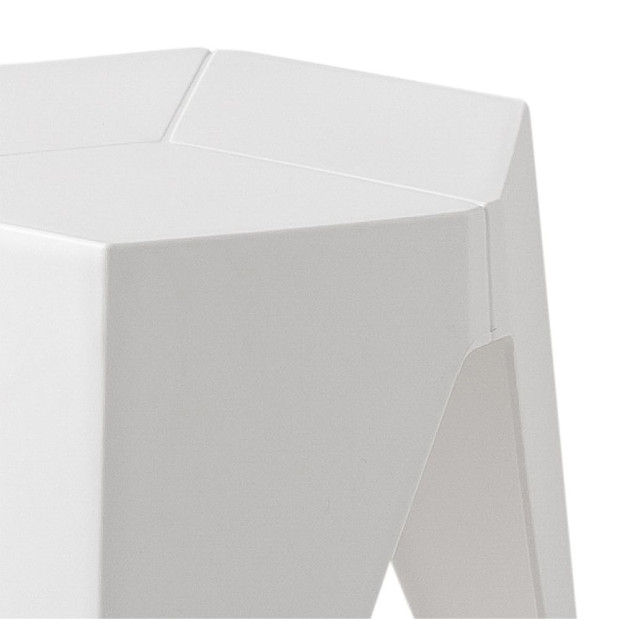 Set of 2 Puzzle Stool Plastic Stacking Chair Outdoor Indoor White Image 5