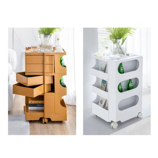 Bedside Table Nightstand Organizer Replica Boby Trolley 5Tier Grey Image 8