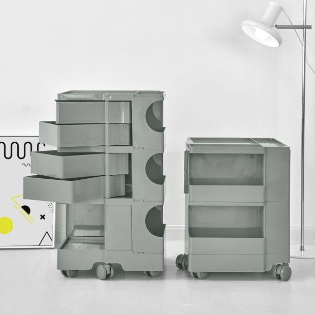 Bedside Table Nightstand Organizer Replica Boby Trolley 5Tier Grey Image 9