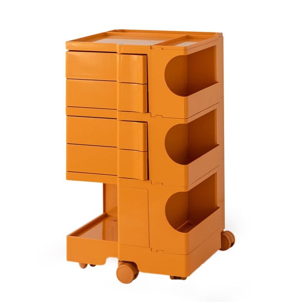 Bedside Table Nightstand Organizer Replica Boby Trolley 5Tier Orange