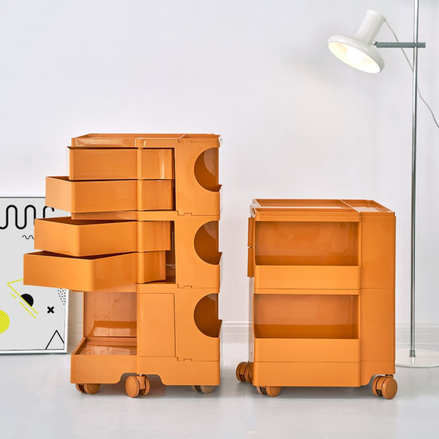 Bedside Table Nightstand Organizer Replica Boby Trolley 5Tier Orange Image 9