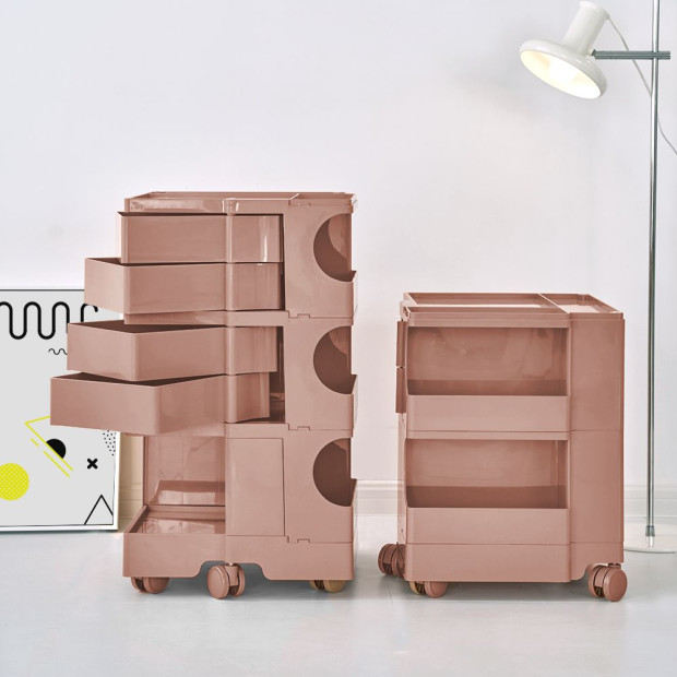 Bedside Table Nightstand Organizer Replica Boby Trolley 5Tier Pink Image 9