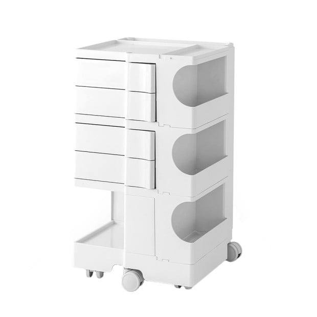 Bedside Table Nightstand Organizer Replica Boby Trolley 5Tier White