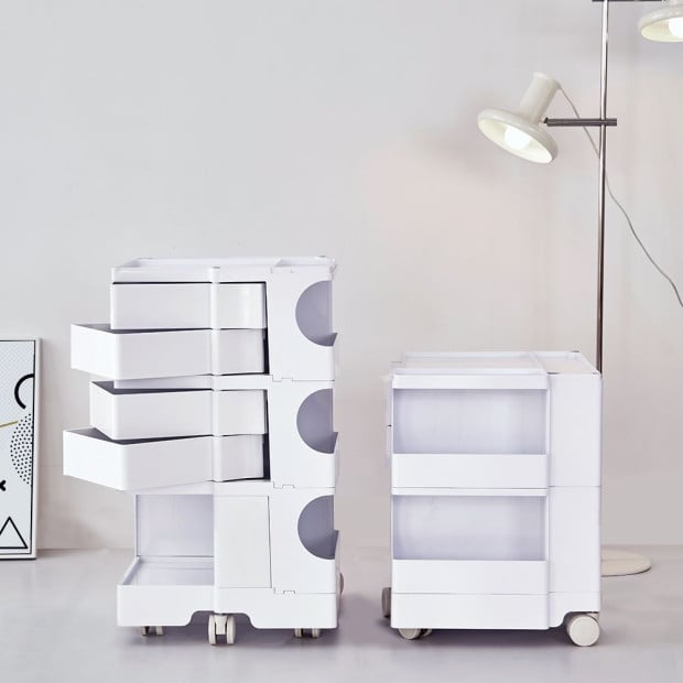 Bedside Table Nightstand Organizer Replica Boby Trolley 5Tier White Image 9
