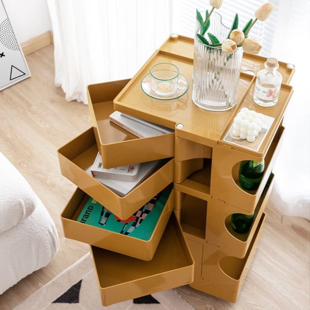 Bedside Table Nightstand Organizer Replica Boby Trolley 5Tier Yellow Image 7