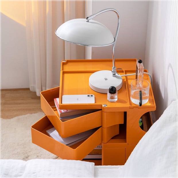 Bedside Table Nightstand Organizer Replica Boby Trolley 3Tier Orange Image 6