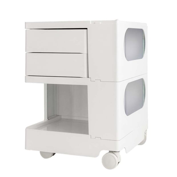 Bedside Table Nightstand Organizer Replica Boby Trolley 3Tier White