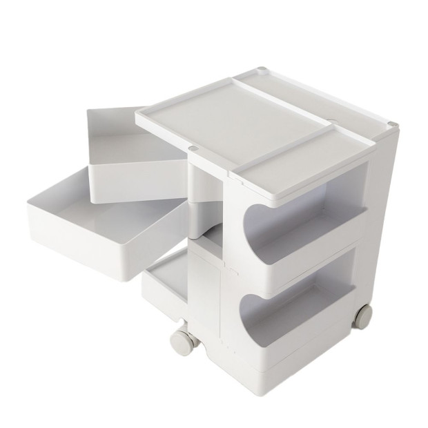 Bedside Table Nightstand Organizer Replica Boby Trolley 3Tier White Image 3