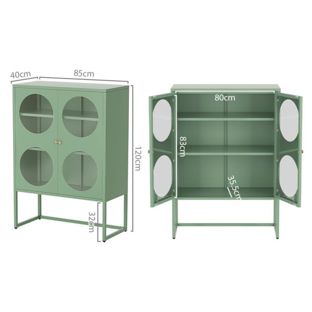 In Buffet Sideboard Metal Cabinet - Ella Green Image 2