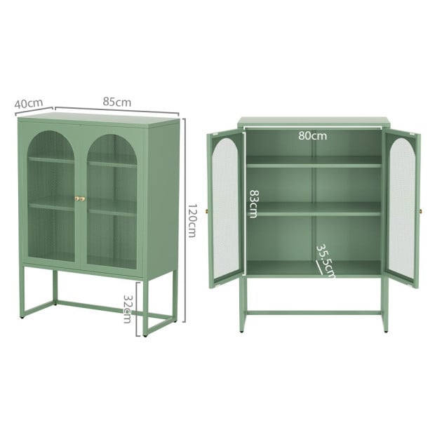 In Buffet Sideboard Metal Cabinet - Elma Green Image 2
