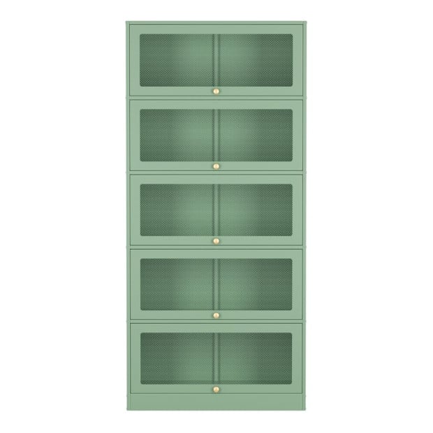 In Buffet Sideboard Cupboard Cabinet Storage Mesh Doors Metal Green Elia Image 3