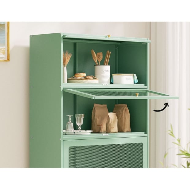 In Buffet Sideboard Cupboard Cabinet Storage Mesh Doors Metal Green Elia Image 4