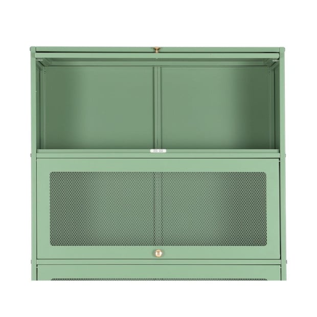 In Buffet Sideboard Cupboard Cabinet Storage Mesh Doors Metal Green Elia Image 6