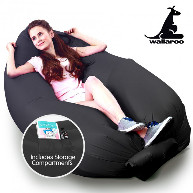 Wallaroo Inflatable Air Bed Lounge Sofa - Black