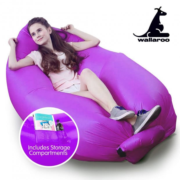 Wallaroo Inflatable Air Bed Lounge Sofa - Purple