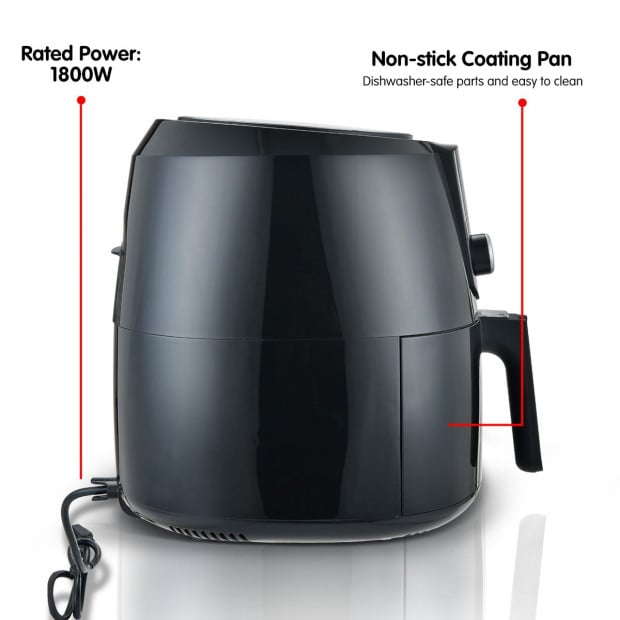 Pronti 7.2L 1800W Air Fryer Cooker Kitchen Oven Black Image 7