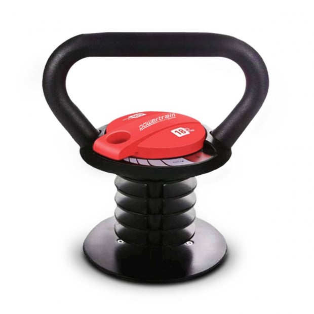 2x 18kg/40lb Powertrain Adjustable Kettlebells Image 2