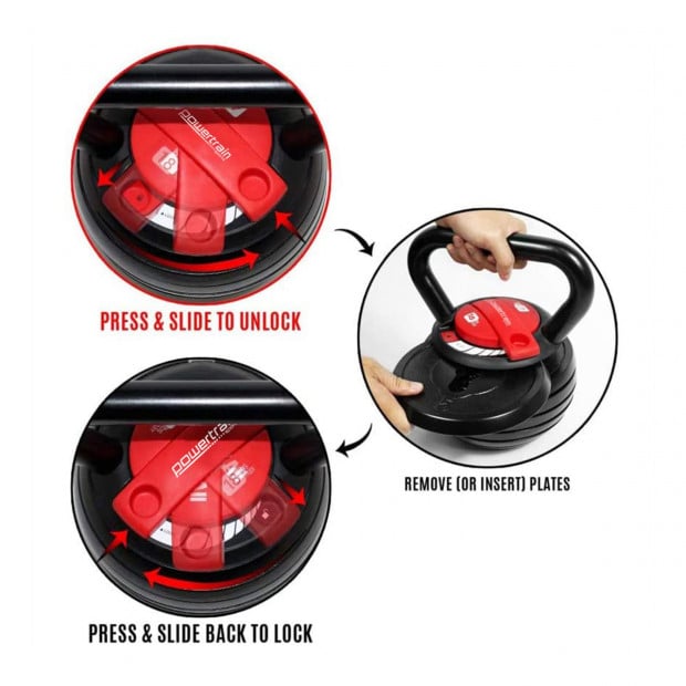 18kg/40lb Powertrain Adjustable Kettlebell Image 5
