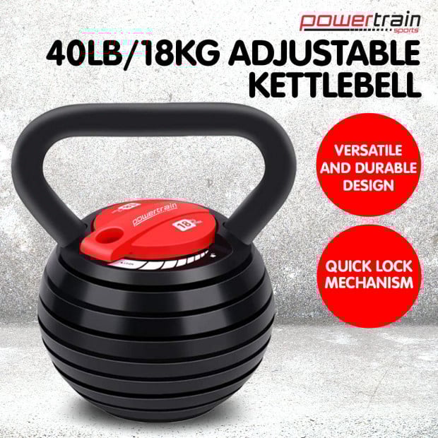 18kg/40lb Powertrain Adjustable Kettlebell Image 11