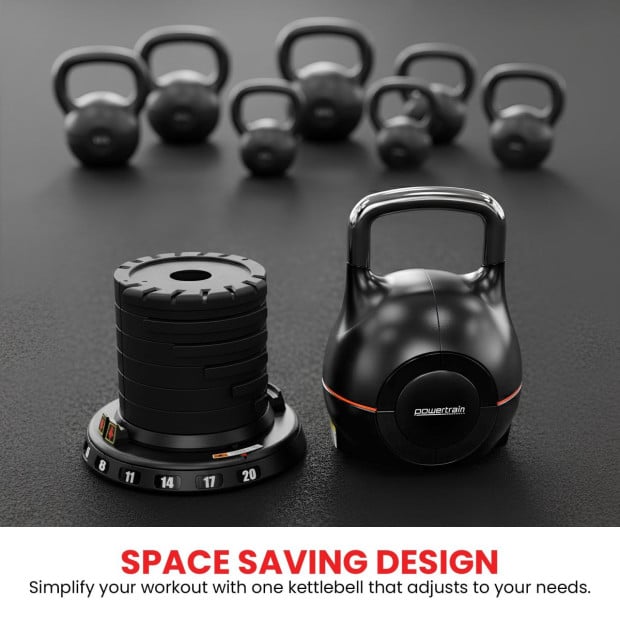 Powertrain 20kg Adjustable Kettlebell One Hand Adjustment Weight Set Image 12