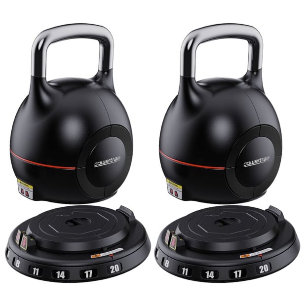 Powertrain 40kg Adjustable Kettlebell One Hand Adjustment Weight Set Image 6