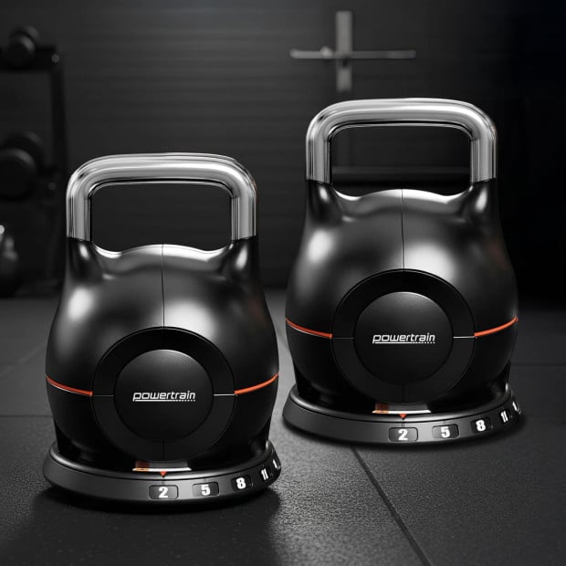 Powertrain 40kg Adjustable Kettlebell One Hand Adjustment Weight Set Image 14