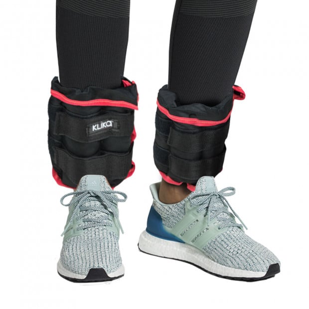 2x 2.5kg Adjustable Ankle Exercise Running Weights Wrist - Red