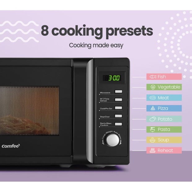 Comfee 20L Microwave Oven 700W Countertop Kitchen Cooker Black Image 5